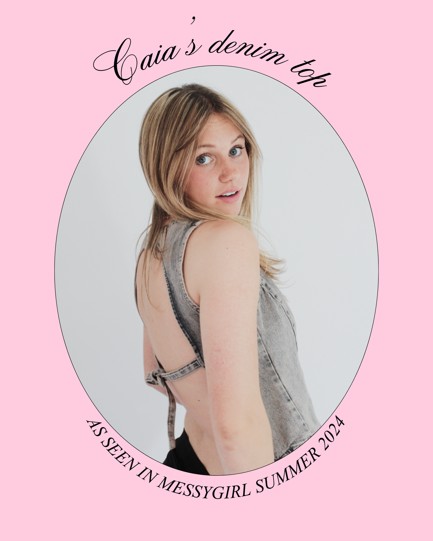 Caia's Denim backless top