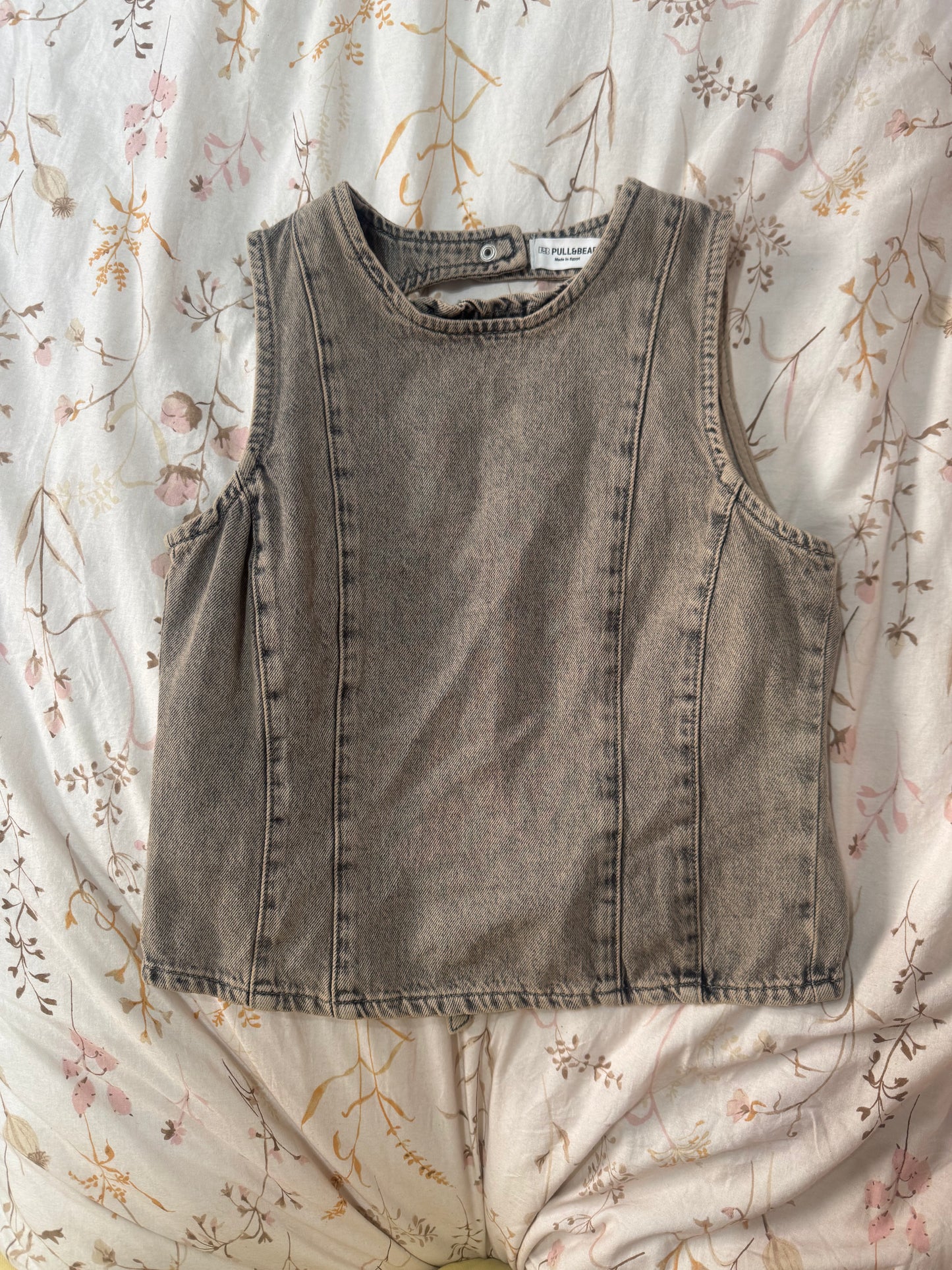 Caia's Denim backless top